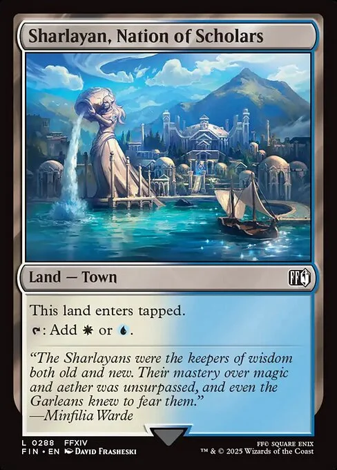 Sharlayan, Nation of Scholars, carta Magic di tipo Land — Town illustrata da David Frasheski