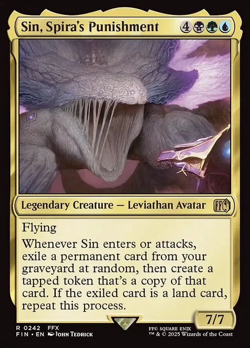 Sin, Spira's Punishment, carta Magic di tipo Legendary Creature — Leviathan Avatar illustrata da John Tedrick
