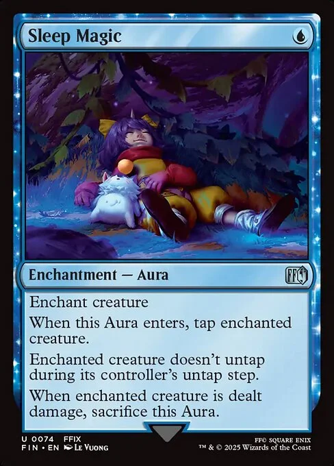 Sleep Magic, carta Magic di tipo Enchantment — Aura illustrata da Le Vuong