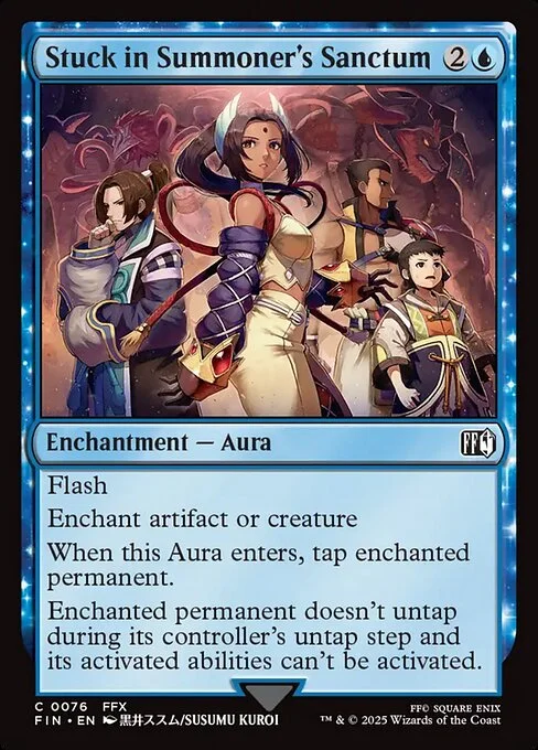 Stuck in Summoner's Sanctum, carta Magic di tipo Enchantment — Aura illustrata da Susumu Kuroi