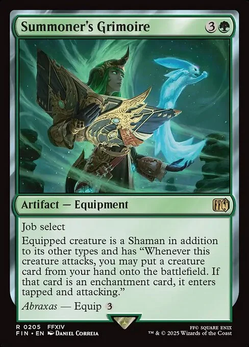 Summoner's Grimoire, carta Magic di tipo Artifact — Book Equipment illustrata da Daniel Correia