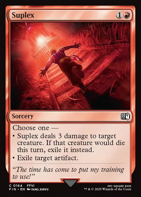Suplex, carta Magic di tipo Sorcery illustrata da Fang Xinyu