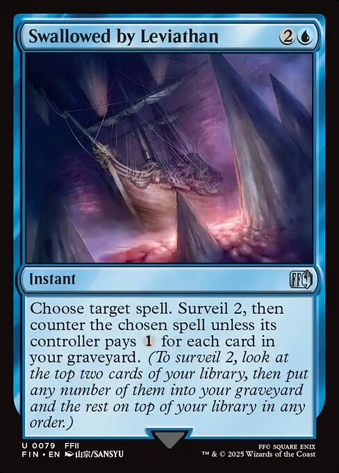 Swallowed by Leviathan, carta Magic di tipo Instant illustrata da Sansyu