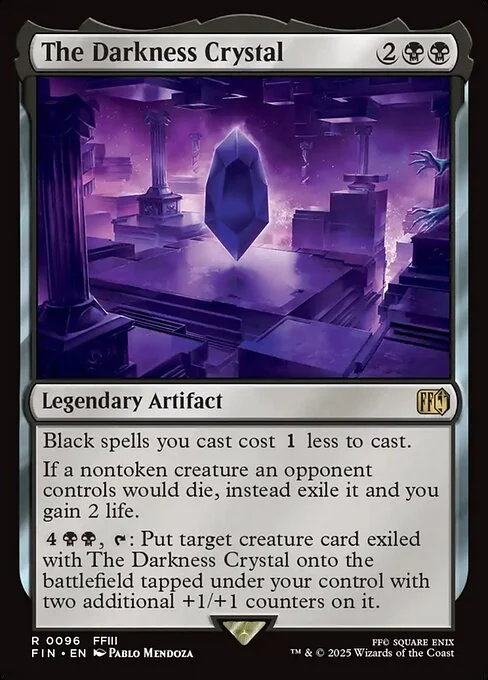 The Darkness Crystal, carta Magic di tipo Legendary Artifact illustrata da Pablo Mendoza