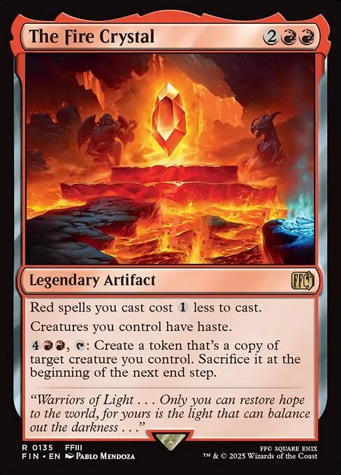 The Fire Crystal, carta Magic di tipo Legendary Artifact illustrata da Pablo Mendoza