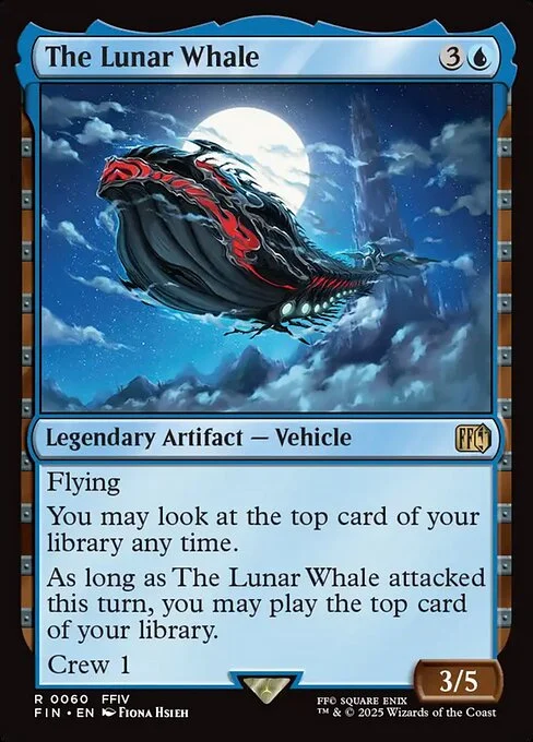 The Lunar Whale, carta Magic di tipo Legendary Artifact — Vehicle illustrata da Fiona Hsieh