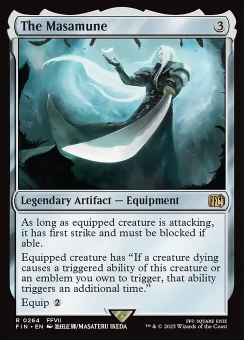 The Masamune, carta Magic di tipo Legendary Artifact — Equipment illustrata da Masateru Ikeda