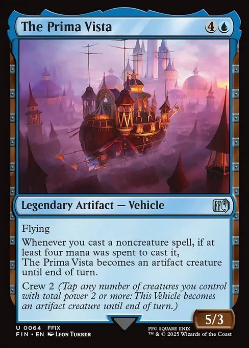 The Prima Vista, carta Magic di tipo Legendary Artifact — Vehicle illustrata da Leon Tukker