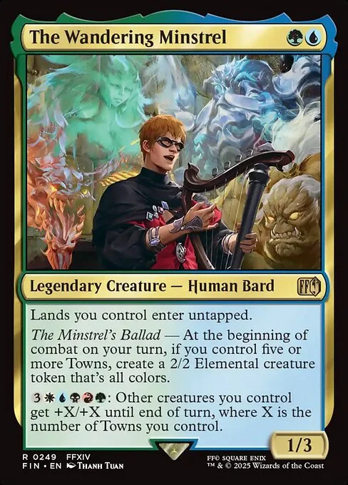 The Wandering Minstrel, carta Magic di tipo Legendary Creature — Human Bard illustrata da Thanh Tuấn