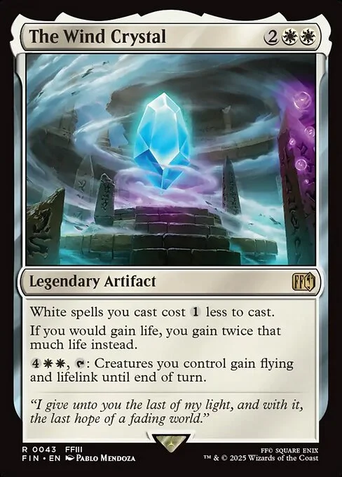 The Wind Crystal, carta Magic di tipo Legendary Artifact illustrata da Pablo Mendoza