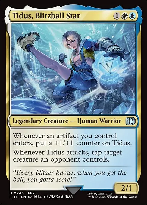 Tidus, Blitzball Star, carta Magic di tipo Legendary Creature — Human Warrior illustrata da Nakamura8