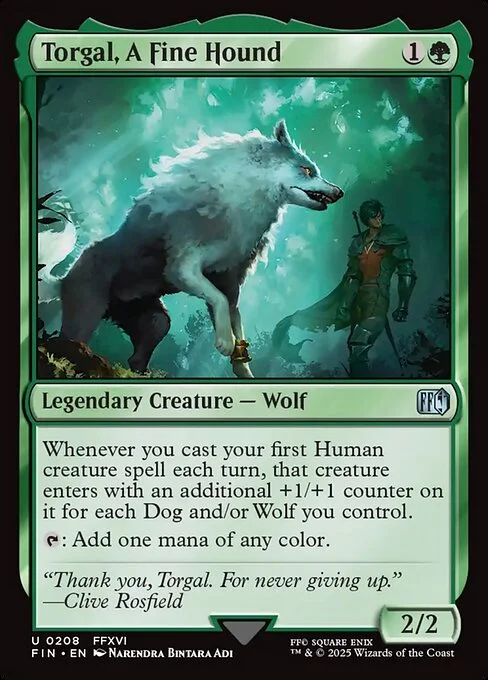 Torgal, A Fine Hound, carta Magic di tipo Legendary Creature — Wolf illustrata da Narendra Bintara Adi