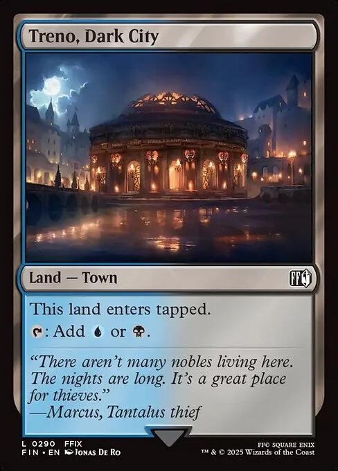 Treno, Dark City, carta Magic di tipo Land — Town illustrata da Jonas De Ro