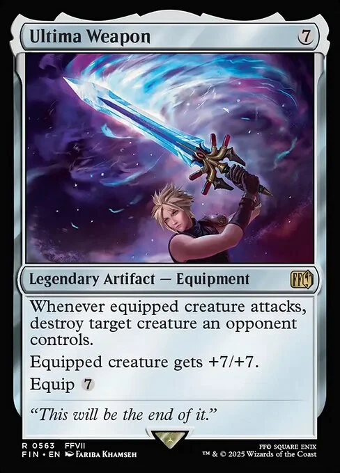 Ultima Weapon, carta Magic di tipo Legendary Artifact — Equipment illustrata da Fariba Khamseh