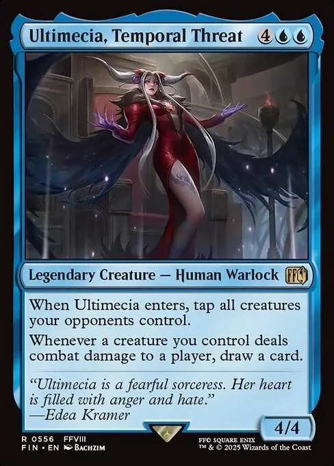 Ultimecia, Temporal Threat, carta Magic di tipo Legendary Creature — Human Warlock illustrata da Bachzim