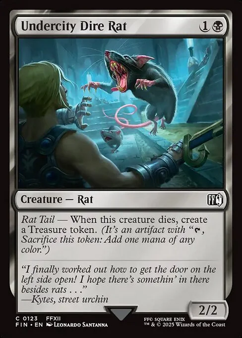 Undercity Dire Rat, carta Magic di tipo Creature — Rat illustrata da Leonardo Santanna