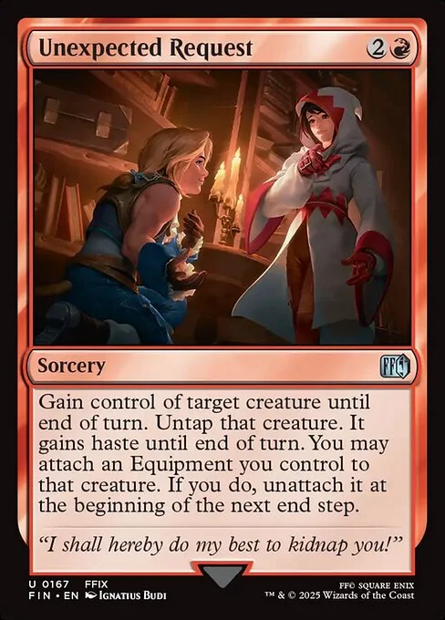 Unexpected Request, carta Magic di tipo Sorcery illustrata da Ignatius Budi