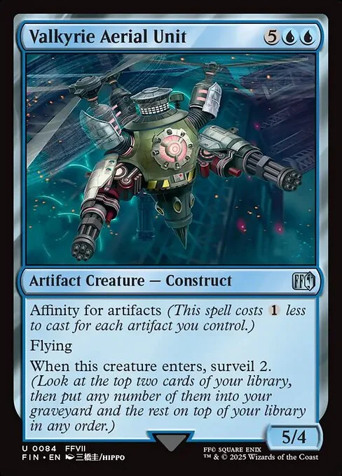 Valkyrie Aerial Unit, carta Magic di tipo Artifact Creature — Construct illustrata da hippo