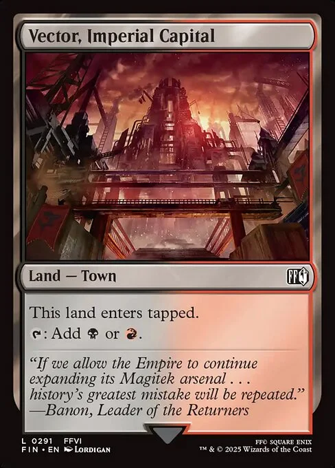 Vector, Imperial Capital, carta Magic di tipo Land — Town illustrata da Lordigan