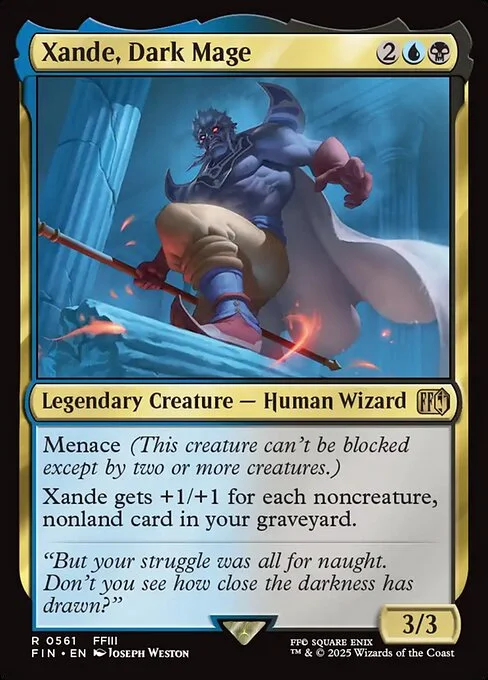 Xande, Dark Mage, carta Magic di tipo Legendary Creature — Human Wizard illustrata da Joseph Weston