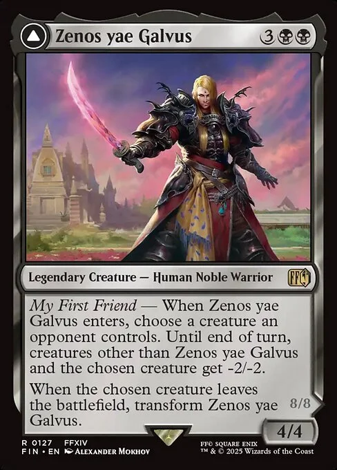 Zenos yae Galvus // Shinryu, Transcendent Rival, carta Magic di tipo Legendary Creature — Human Noble Warrior // Legendary Creature — Dragon illustrata da Alexander Mokhov