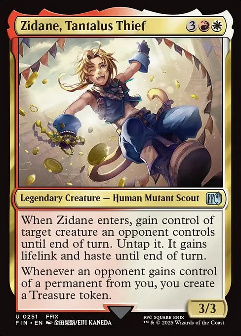 Zidane, Tantalus Thief, carta Magic di tipo Legendary Creature — Human Mutant Scout illustrata da Eiji Kaneda