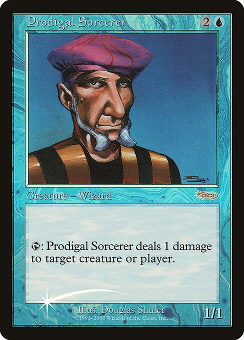 Prodigal Sorcerer, carta Magic di tipo Creature — Human Wizard Sorcerer illustrata da Douglas Shuler