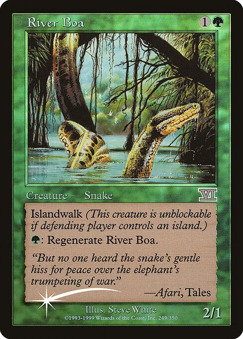 River Boa, carta Magic di tipo Creature — Snake illustrata da Steve White