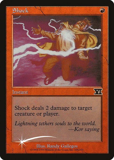 Shock, carta Magic di tipo Instant illustrata da Randy Gallegos