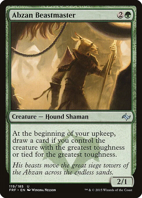Abzan Beastmaster, carta Magic di tipo Creature — Dog Shaman illustrata da Winona Nelson