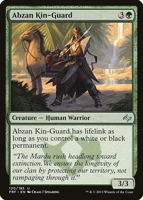 Abzan Kin-Guard, carta Magic di tipo Creature — Human Warrior illustrata da Craig J Spearing