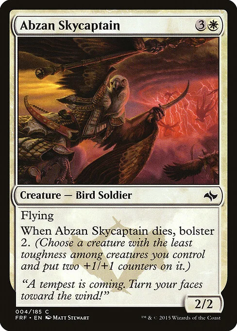 Abzan Skycaptain, carta Magic di tipo Creature — Bird Soldier illustrata da Matt Stewart