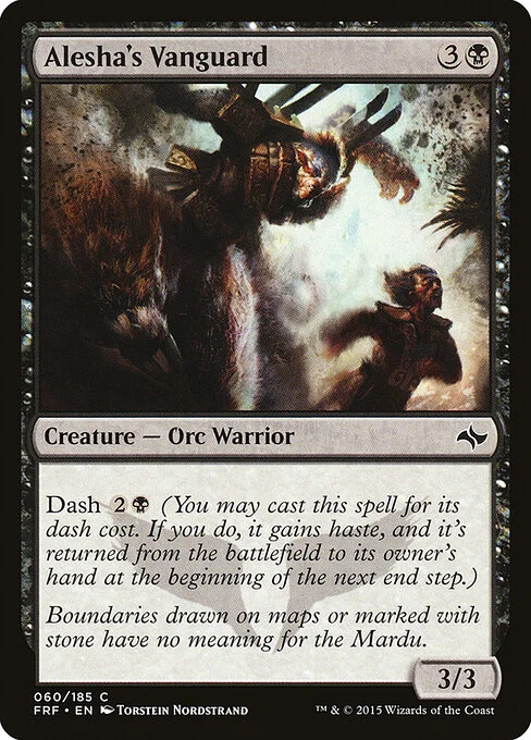 Alesha's Vanguard, carta Magic di tipo Creature — Orc Warrior illustrata da Torstein Nordstrand