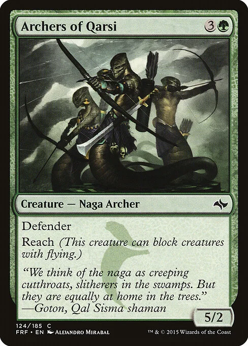 Archers of Qarsi, carta Magic di tipo Creature — Snake Archer illustrata da Alejandro Mirabal