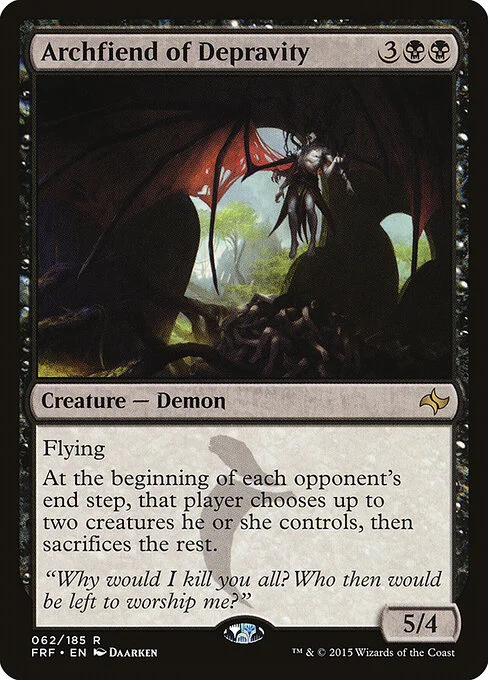Archfiend of Depravity, carta Magic di tipo Creature — Demon illustrata da Daarken