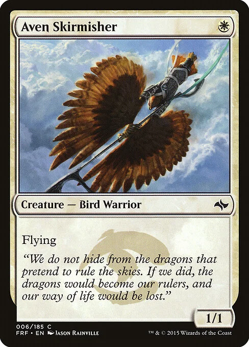 Aven Skirmisher, carta Magic di tipo Creature — Bird Warrior illustrata da Jason Rainville