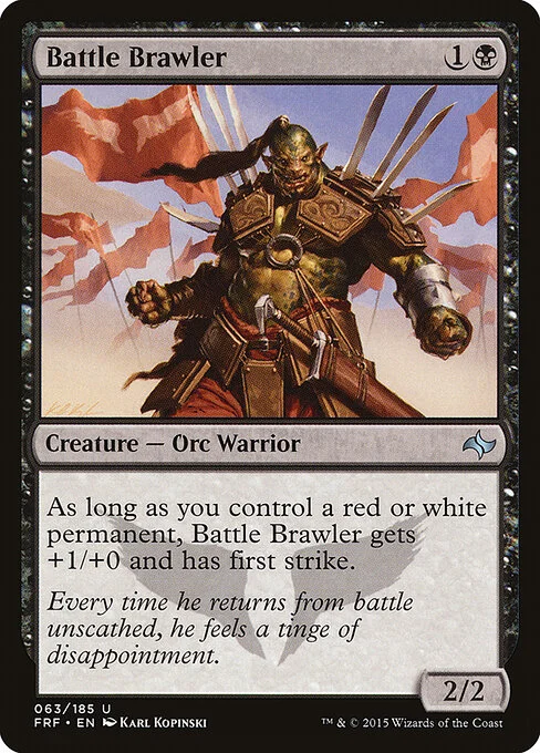 Battle Brawler, carta Magic di tipo Creature — Orc Warrior illustrata da Karl Kopinski