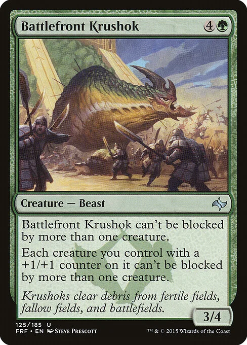 Battlefront Krushok, carta Magic di tipo Creature — Beast illustrata da Steve Prescott