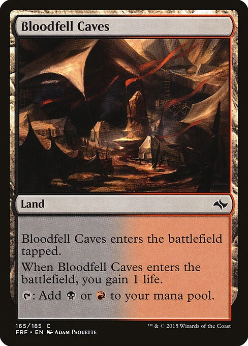 Bloodfell Caves, carta Magic di tipo Land illustrata da Adam Paquette