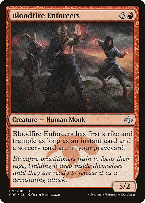 Bloodfire Enforcers, carta Magic di tipo Creature — Human Monk illustrata da Yefim Kligerman