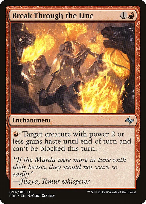 Break Through the Line, carta Magic di tipo Enchantment illustrata da Clint Cearley
