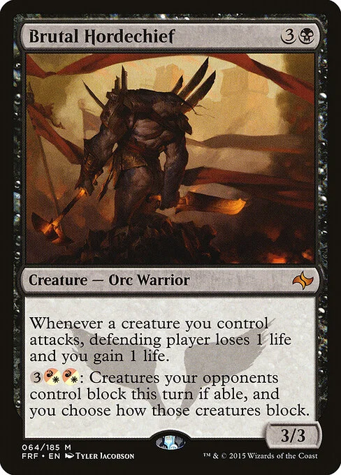 Brutal Hordechief, carta Magic di tipo Creature — Orc Warrior illustrata da Tyler Jacobson
