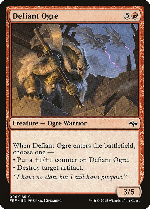 Defiant Ogre, carta Magic di tipo Creature — Ogre Warrior illustrata da Craig J Spearing