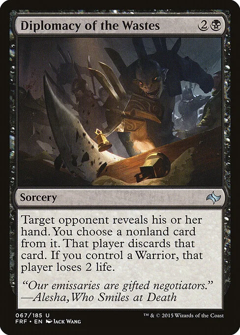 Diplomacy of the Wastes, carta Magic di tipo Sorcery illustrata da Jack Wang