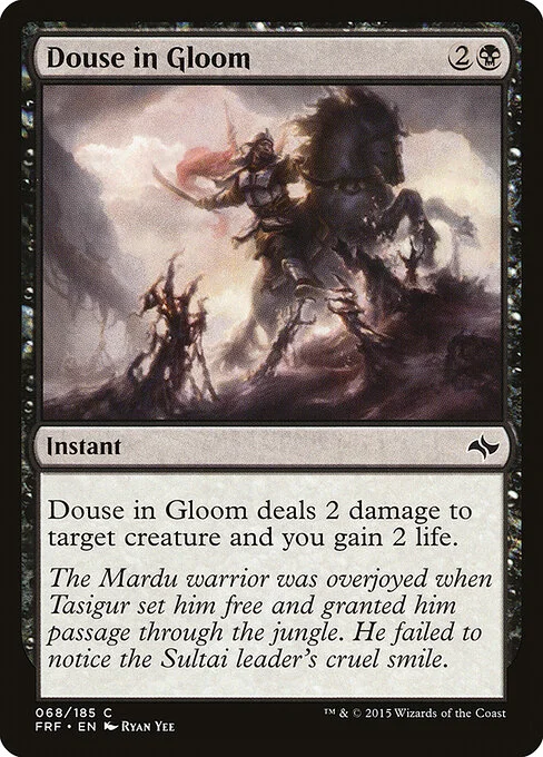 Douse in Gloom, carta Magic di tipo Instant illustrata da Ryan Yee