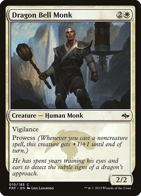 Dragon Bell Monk, carta Magic di tipo Creature — Human Monk illustrata da Lius Lasahido