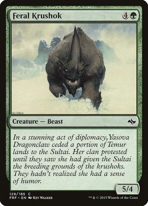 Feral Krushok, carta Magic di tipo Creature — Beast illustrata da Kev Walker