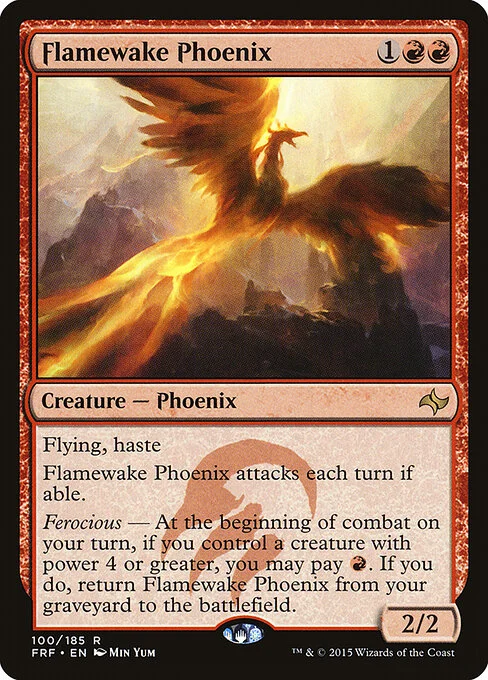 Flamewake Phoenix, carta Magic di tipo Creature — Phoenix illustrata da Min Yum