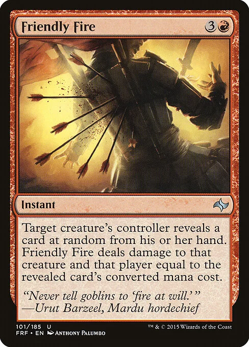 Friendly Fire, carta Magic di tipo Instant illustrata da Anthony Palumbo