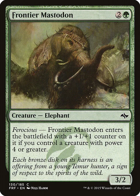 Frontier Mastodon, carta Magic di tipo Creature — Elephant illustrata da Nils Hamm